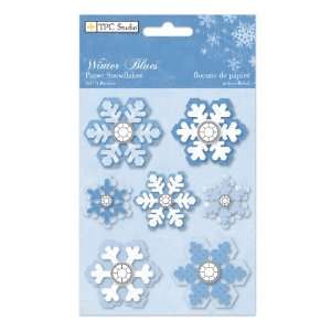   Blues Dimensional Paper Stickers, Snowflake Arts, Crafts & Sewing