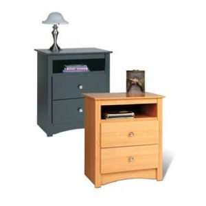 Sonoma 2 Drawer Tall Night Stand with Open Cubbie 