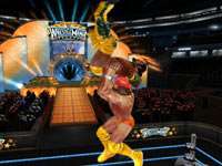  Randy Savage going for a slam off the ropes in WWE All Stars for Wii