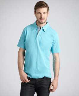 Report Collection turquoise cotton pique short sleeve polo