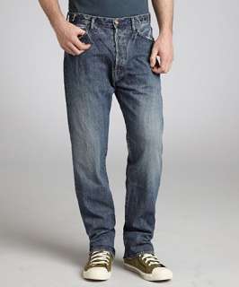 PRPS indigo striped denim Royal straight leg jeans