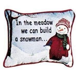  In the Meadow We can Build a Snowman Tapestry Toss Pillow 