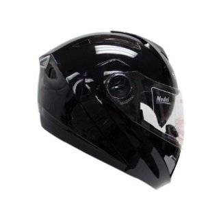 Gloss Black Flip Up Modular Motorcycle Street Sport Bike Dual Visor 
