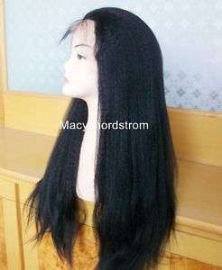 Lace Front 100% Indian Remy Wig 18 Kinky Straight  