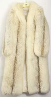 White Koslows Coyote Fur Coat Womens Jacket Very Nice!  