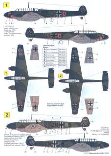 Techmod Decals 1/72 MESSERSCHMITT Bf 110C Bomber  