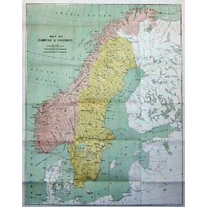 Antique Map Norway Sweden Denmark Gottland Upland:  Home 