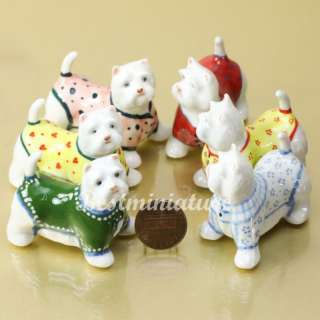 West Highland Terrier Dog Miniature Ceramic Figurine  