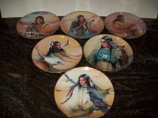 FRANKLIN MINT PLATES NATIVE AMERICAN PRINCESS INDIAN BY MARIE 