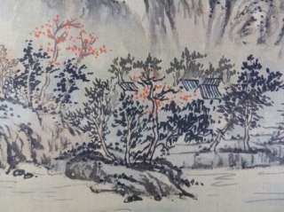   Landscape Painting on Silk Japan Japanese Signed & Stamped Art  