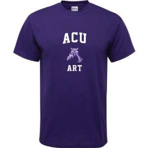  Abilene Christian Wildcats Purple Youth Art Arch T Shirt 