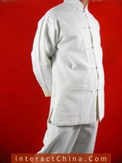 White Cotton Kung Fu Martial Arts Tai Chi Uniform Suit #124 
