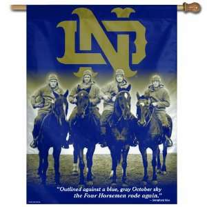NCAA Notre Dame Fighting Irish 4 Horsemen 27 by 37 inch Vertical Flag 