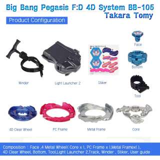 Metal Fight Fusion Beyblades 4D System Big Bang Pegasis F:D BB 105 