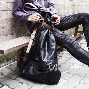 Big Casual Mens PU Leather Messenger Shoulder Bag  