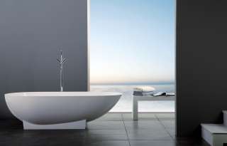 Bathtub Freestanding   Solid Surface Bathtub   Modern Soaking Tub   71 