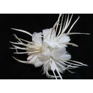 Large White Feather Flower Hair Clip: Everything Else