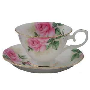  Pink Rose Bouquet Bone China Tea Cup & Saucer Set Kitchen 