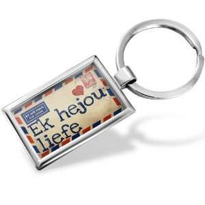 Keychain I Love You Love Letter from South Africa, Afrikaans   Hand 