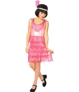 Pink Flapper Girl Costume Roaring 20s Halloween Child New  