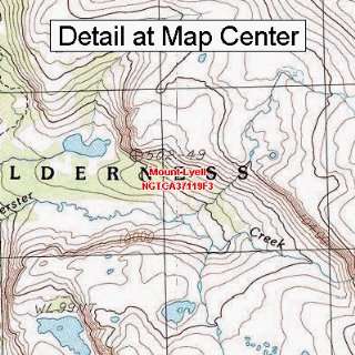 USGS Topographic Quadrangle Map   Mount Lyell, California (Folded 
