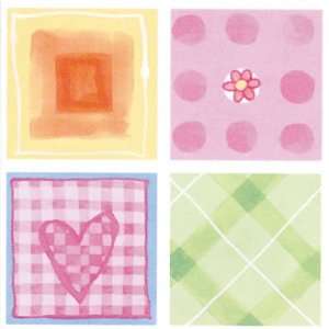  Pink Squares Hearts Decals Stickers: Home & Kitchen