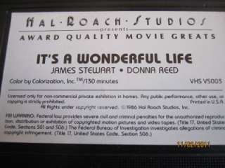 Vintage Rare Video Its A Wonderful Life 1986 HAL ROACH COLOR Original 