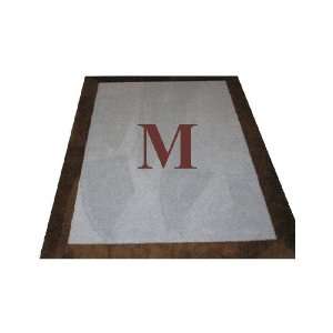 Initial Monogrammed Shag Rug Blue and Brown:  Home 