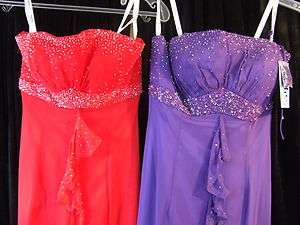 NWT Tiffany Ladies Pageant Prom Formal Dress Red Size 2 Purple Size 6