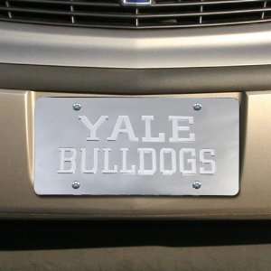  Yale Bulldogs Silver Mirrored Team Logo License Plate 