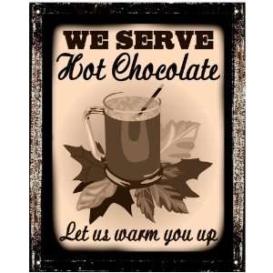   Diner sign hot chocolate / Vintage retro wall decor 