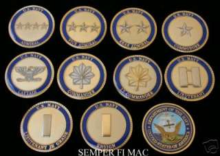 GREAT NAVY OFFICER COIN SET SOLD TOGETHER OR INDIVIDUALLY.AVAILABLE 