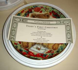 Sarah Bengry FIRST CHRISTMAS Teddy Bear Plate MIB/COA  