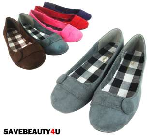 NEW FASHION WOMENS FAUX SUEDE CASUAL BALLET FLAT SHOES   CHESS  