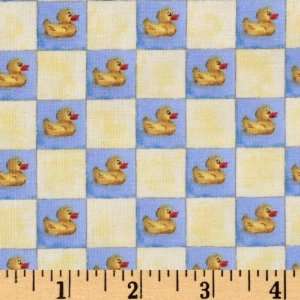 44 Wide Bath Time Rubber Ducks Yellow/Blue Fabric By The 