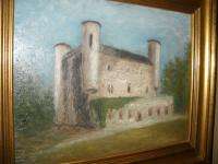   Oil on Board SIGNED Jean Grimal 1949 French Chateau Landscape  