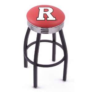 Rutgers University 25 Single ring swivel bar stool with Black, solid 