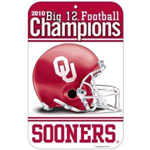  Oklahoma Sooners 2010 Big 12 Champions 11 x 17 Plastic 