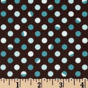   Blue Polka Dots Chocolate Fabric By The Yard: Arts, Crafts & Sewing