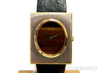 Vintage Piaget Swiss 18K Gold Two Toned Tiger Eye Watch NR  