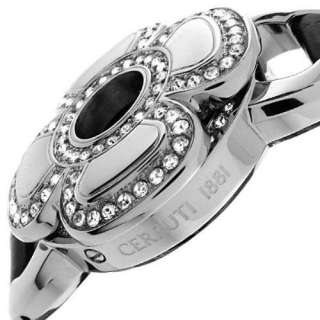 CERRUTI New Swarovski Crystal Swiss Watch Black Dial  