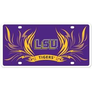  NCAA LSU Tigers License Plate Flame: Sports & Outdoors