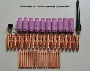 TIG torch consumables kit WP 17 18 26 & QQ300 52 PCS  
