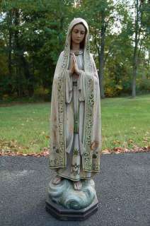 Fine Hand Carved Wood statue Our Lady of Fatima +  