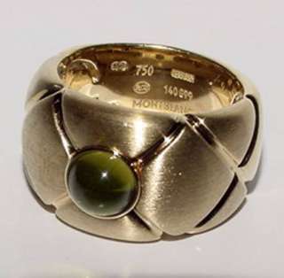 MONTBLANC 18K Gold Cabochon Peridot Ring 13.2Gr Sz 5  