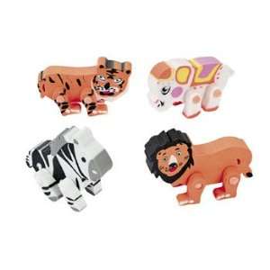  12 Movable Animal Erasers   Basic School Supplies & Erasers 