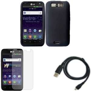   Screen Protector + USB Data Charge Sync Cable for LG Viper LS840/MS840
