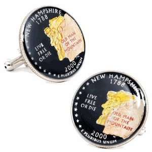  Hand Painted New Hampshire State Quarter Cufflinks 