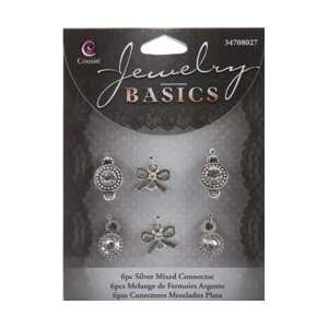  Cousin Beads Jewelry Basics Connectors Mixed Silver 8/Pkg 