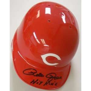  Pete Rose Signed Reds Mini Helmet   Hit King: Sports 